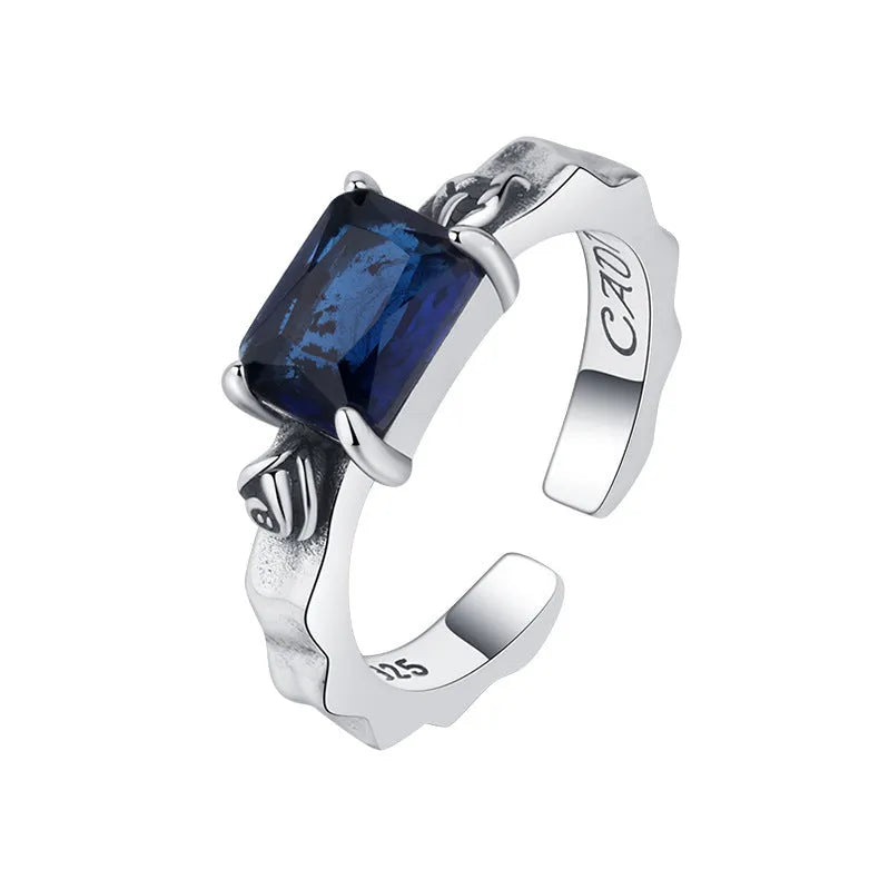 Vv- Founding Fathers Collection: Timeless Sterling Silver Ring - Liberty's Sapphire Legacy - vannveld