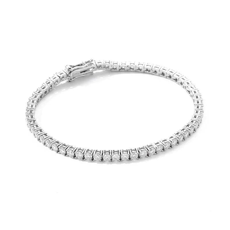 Vv- Heritage and Honor Collection: Gilded Age Elegance Tennis Bracelet, Ten-Point Moissanite Sterling Silver Excellence - vannveld