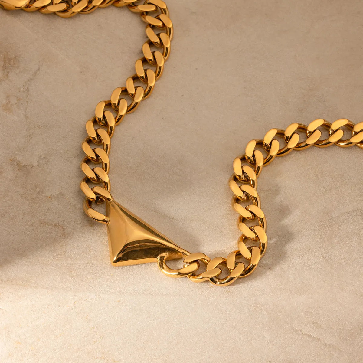 Vv- Heritage and Honor Collection: Lafayette Alliance 18K Gold-Accented Triangle Pendant, French-American Legacy - vannveld