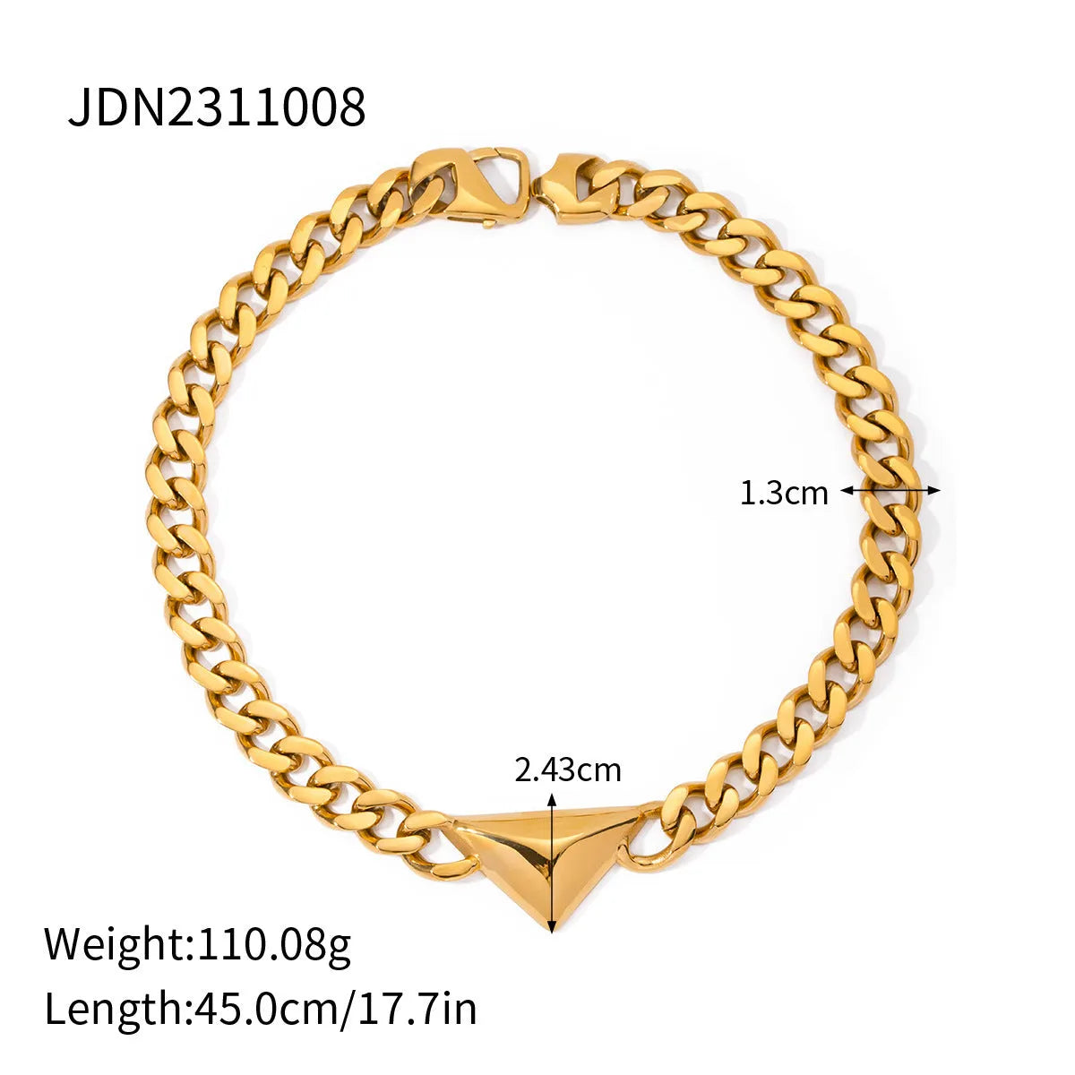 Vv- Heritage and Honor Collection: Lafayette Alliance 18K Gold-Accented Triangle Pendant, French-American Legacy - vannveld