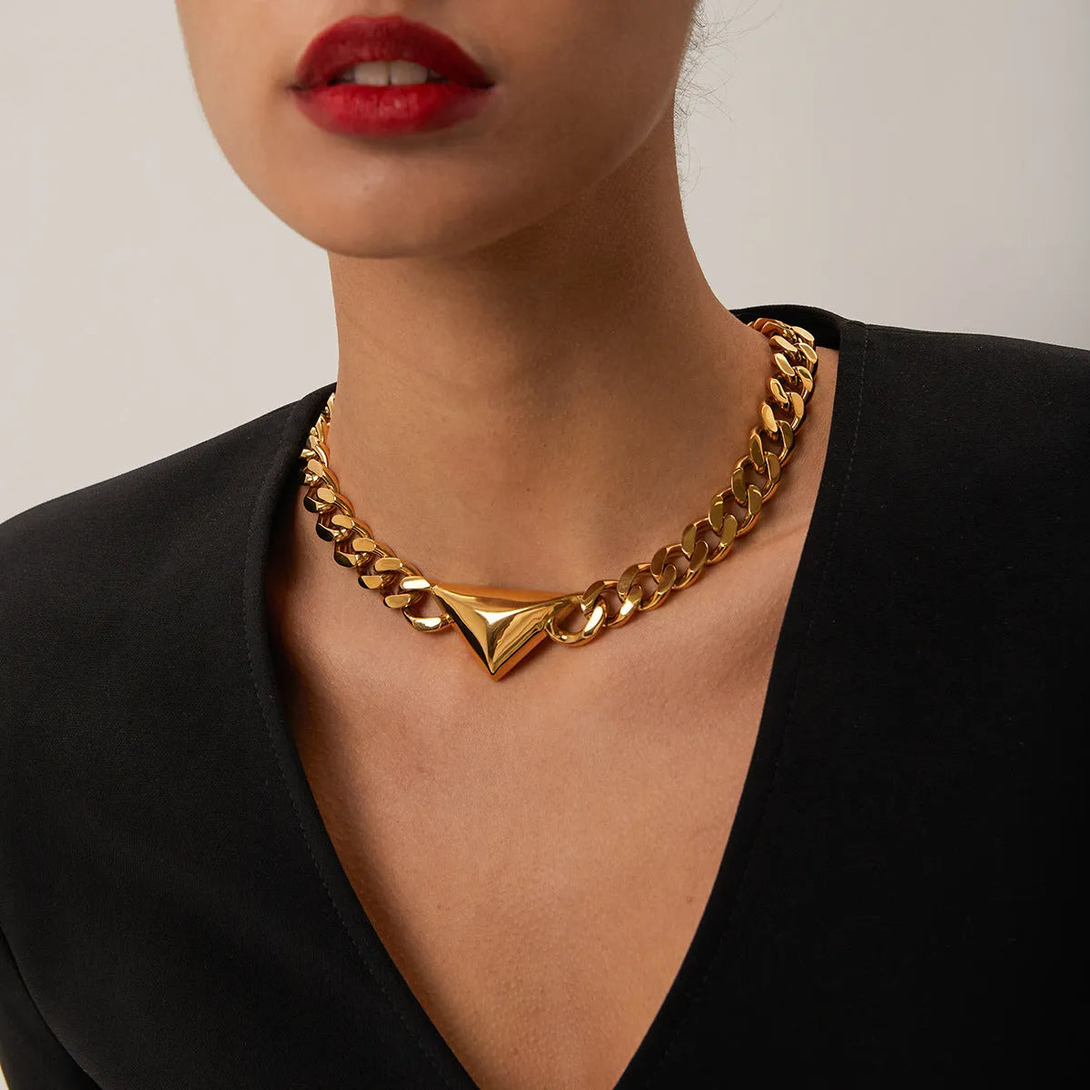 Vv- Heritage and Honor Collection: Lafayette Alliance 18K Gold-Accented Triangle Pendant, French-American Legacy - vannveld