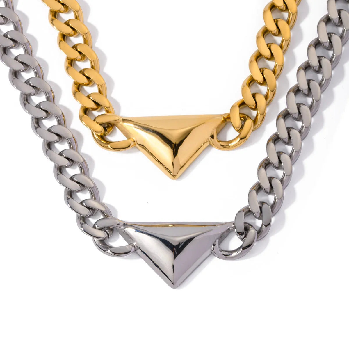 Vv- Heritage and Honor Collection: Lafayette Alliance 18K Gold-Accented Triangle Pendant, French-American Legacy - vannveld