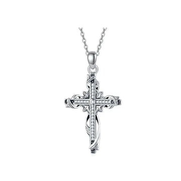 Vv- Heritage and Honor Collection: Timeless 925 Sterling Silver Cross Pendant, Celebrating Faith's Legacy - vannveld