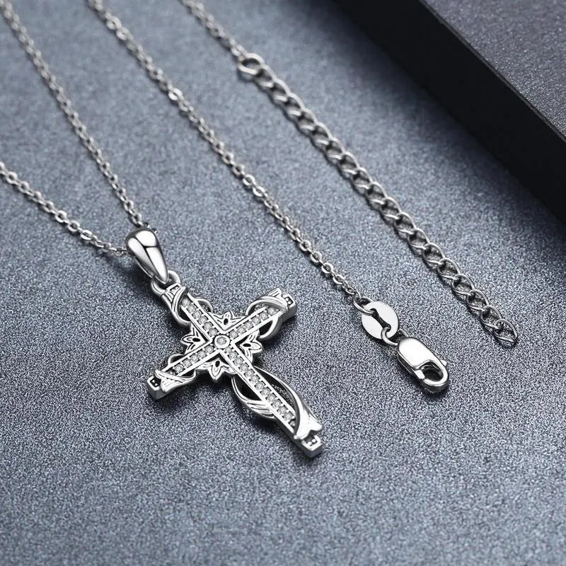 Vv- Heritage and Honor Collection: Timeless 925 Sterling Silver Cross Pendant, Celebrating Faith's Legacy - vannveld