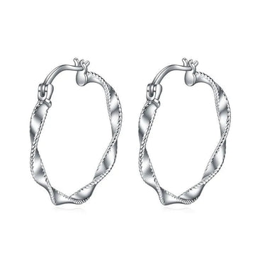 Vv- Heritage and Honor Collection: Timeless Twist 30MM Hypoallergenic Circle Earrings, Echoing Endless Legacy - vannveld