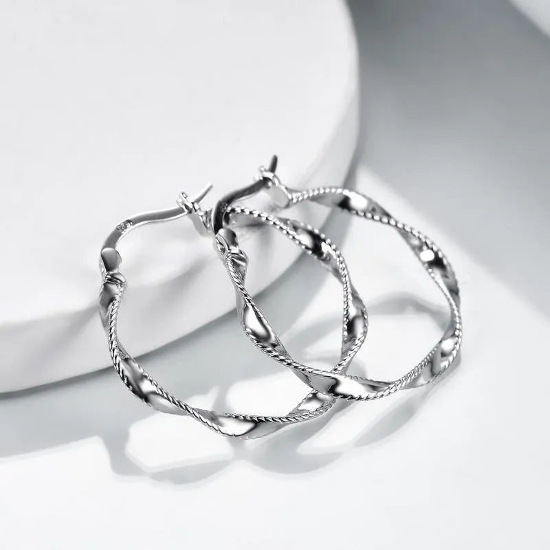 Vv- Heritage and Honor Collection: Timeless Twist 30MM Hypoallergenic Circle Earrings, Echoing Endless Legacy - vannveld