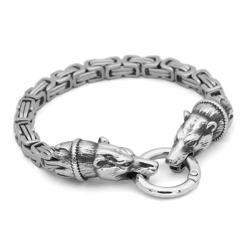 Vv- Immigration to the United States in 1800s: European Heritage Preserved in Handcrafted Titanium Wolf Spirit Bracelet - vannveld