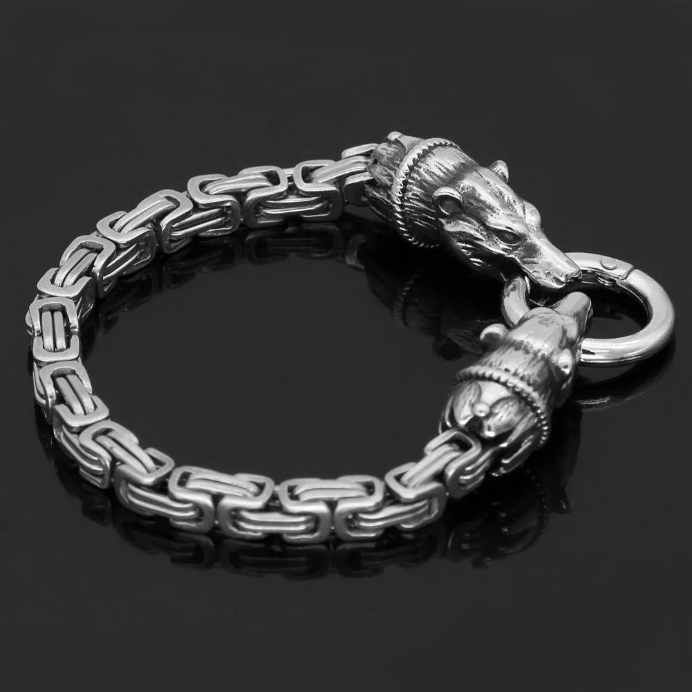 Vv- Immigration to the United States in 1800s: European Heritage Preserved in Handcrafted Titanium Wolf Spirit Bracelet - vannveld