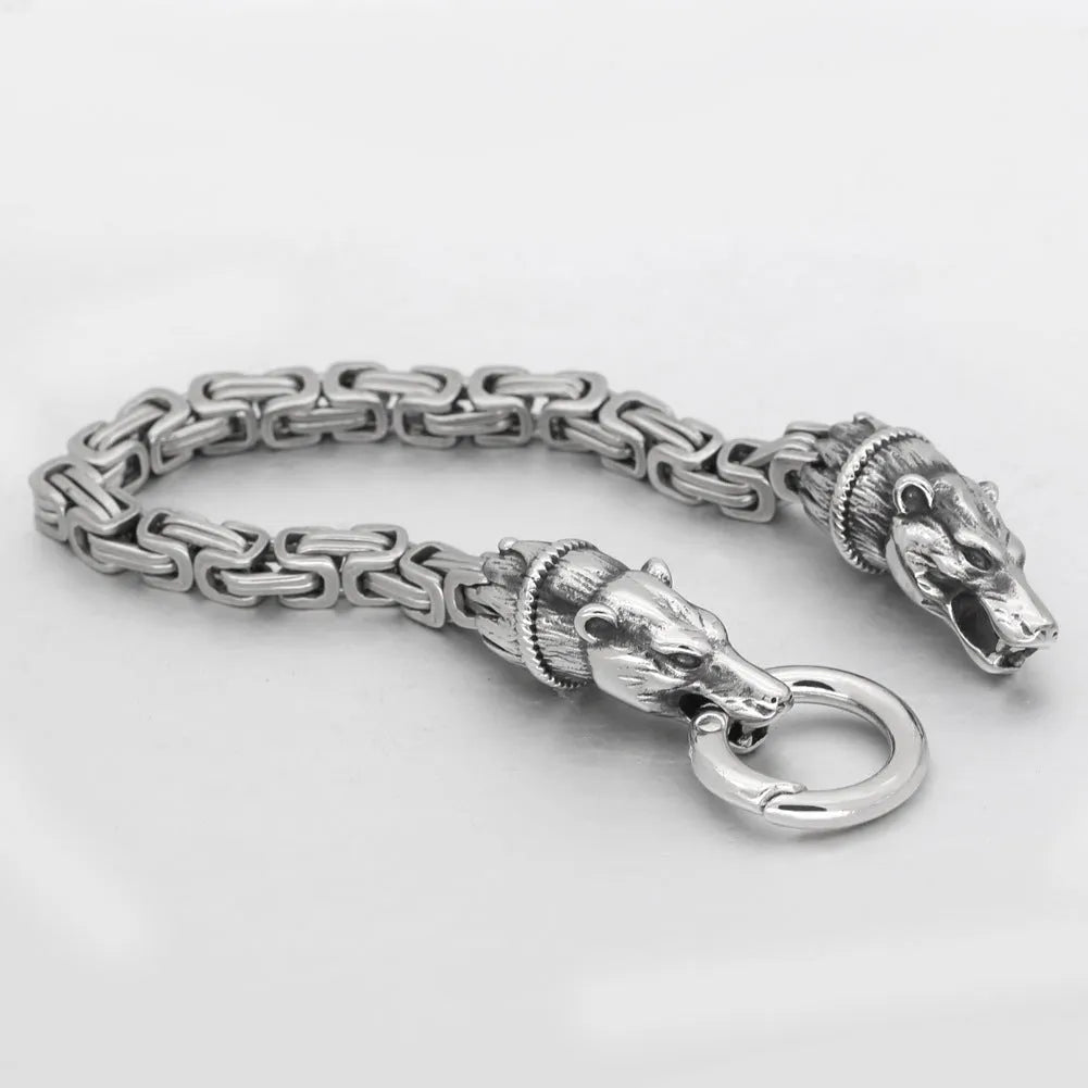 Vv- Immigration to the United States in 1800s: European Heritage Preserved in Handcrafted Titanium Wolf Spirit Bracelet - vannveld