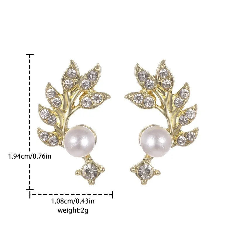 Vv- Information Age Collection: Digital Era Inspired Pearl Branch Earrings with Precision-Crafted Leaves - vannveld