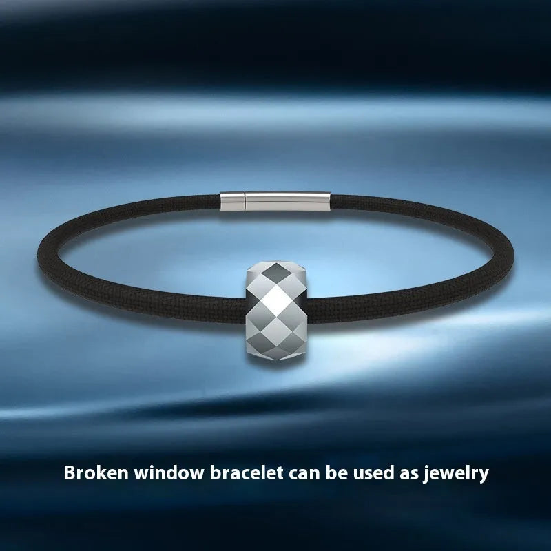 Vv- Modern Era Collection: Shattered Glass Resilience - Elastic Rope Bracelet with Tungsten Steel - vannveld