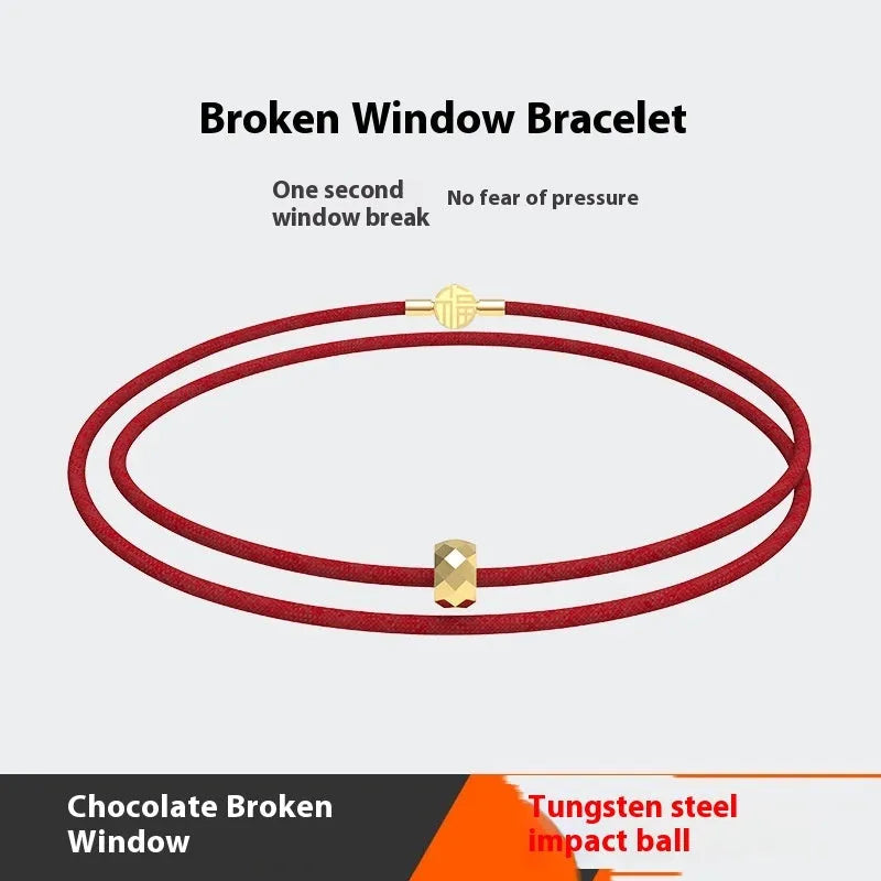 Vv- Modern Era Collection: Shattered Glass Resilience - Elastic Rope Bracelet with Tungsten Steel - vannveld