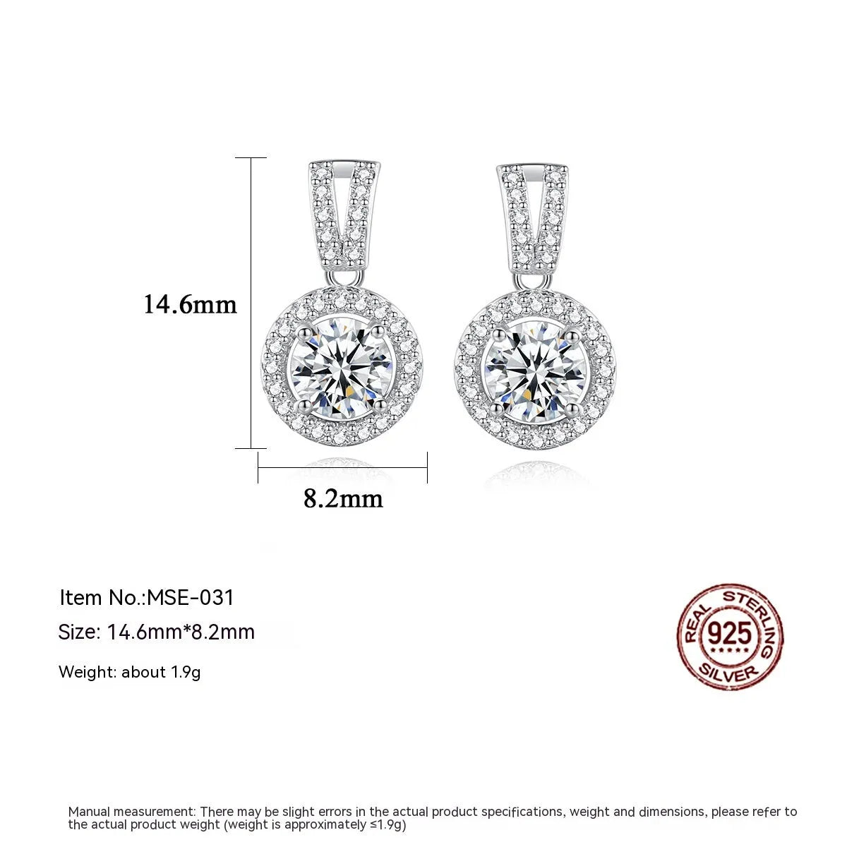 Vv- Modern Era Collection: Space-Age Moissanite Studs, Precision-Crafted in Laboratory-Perfect Sterling Silver - vannveld