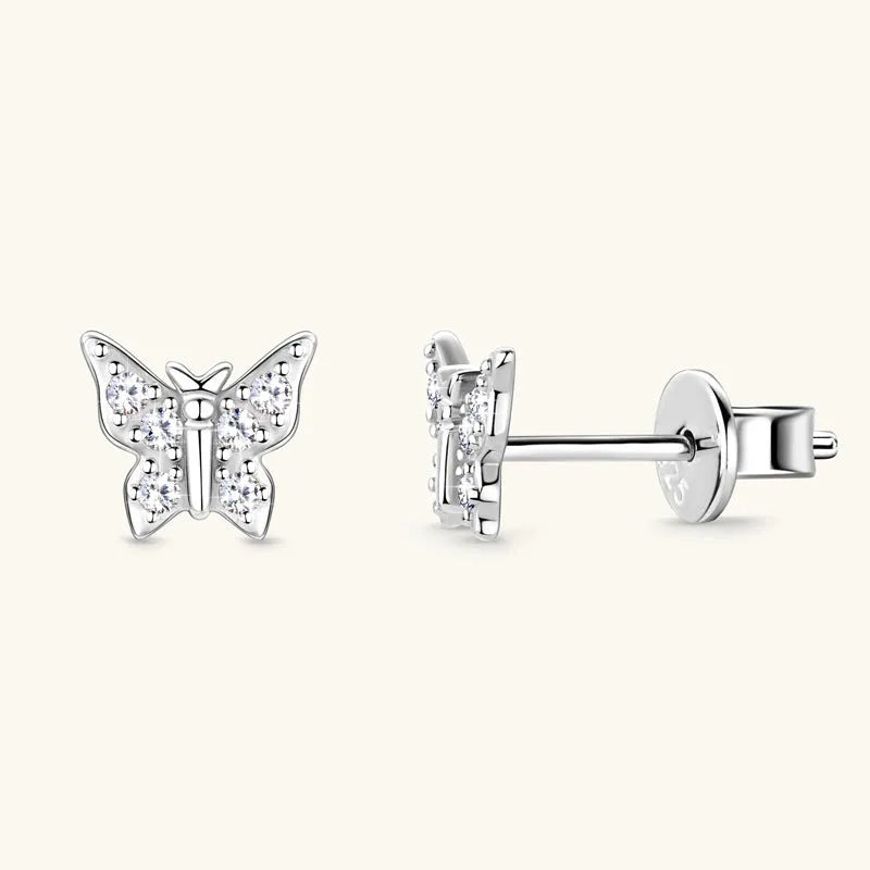 Vv- Modern Era Collection: Space-Age Precision Engineering Butterfly Moissanite-Diamond Gold Statement Earrings - vannveld