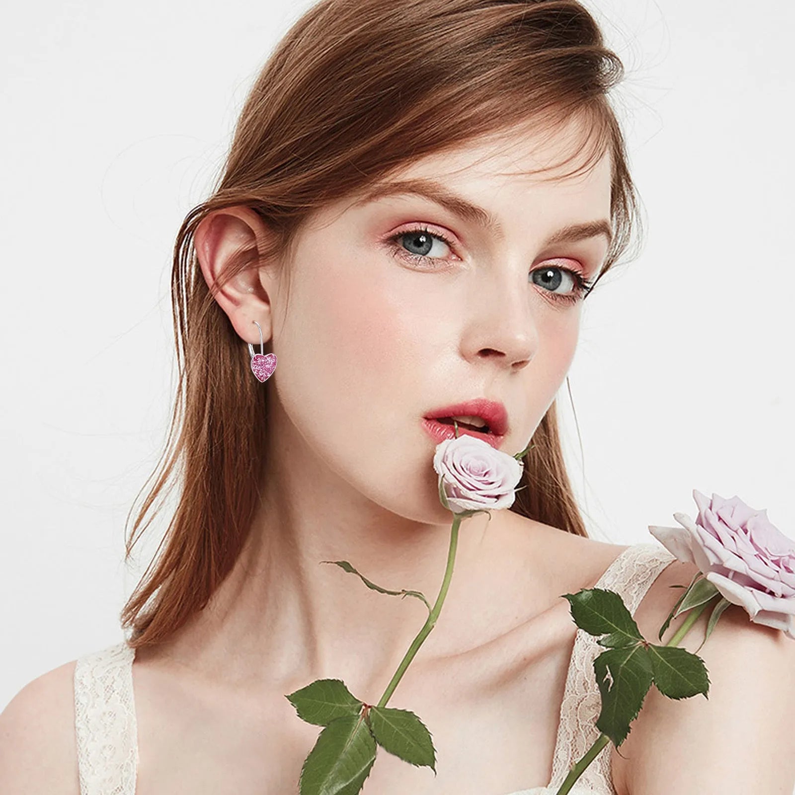 Vv- Space Age Collection: Stellar Heart Orbits - 925 Silver 10mm Dangle Hoop Earrings - vannveld