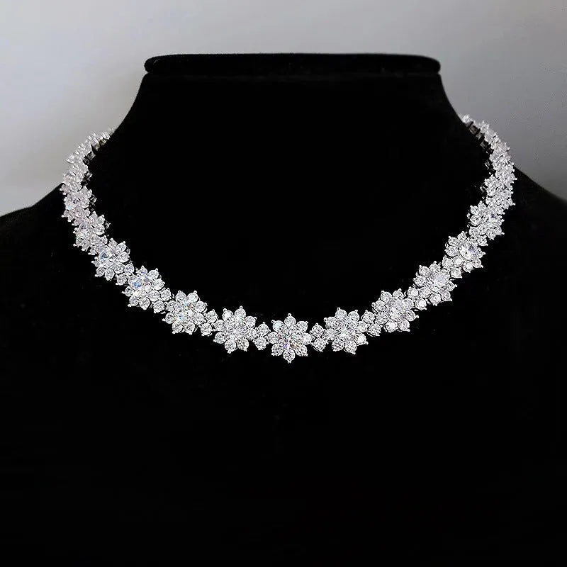 Vv- The American Diamond Collection - Native American Inspired Lab Diamond Sunflower Sterling Silver Necklace - vannveld