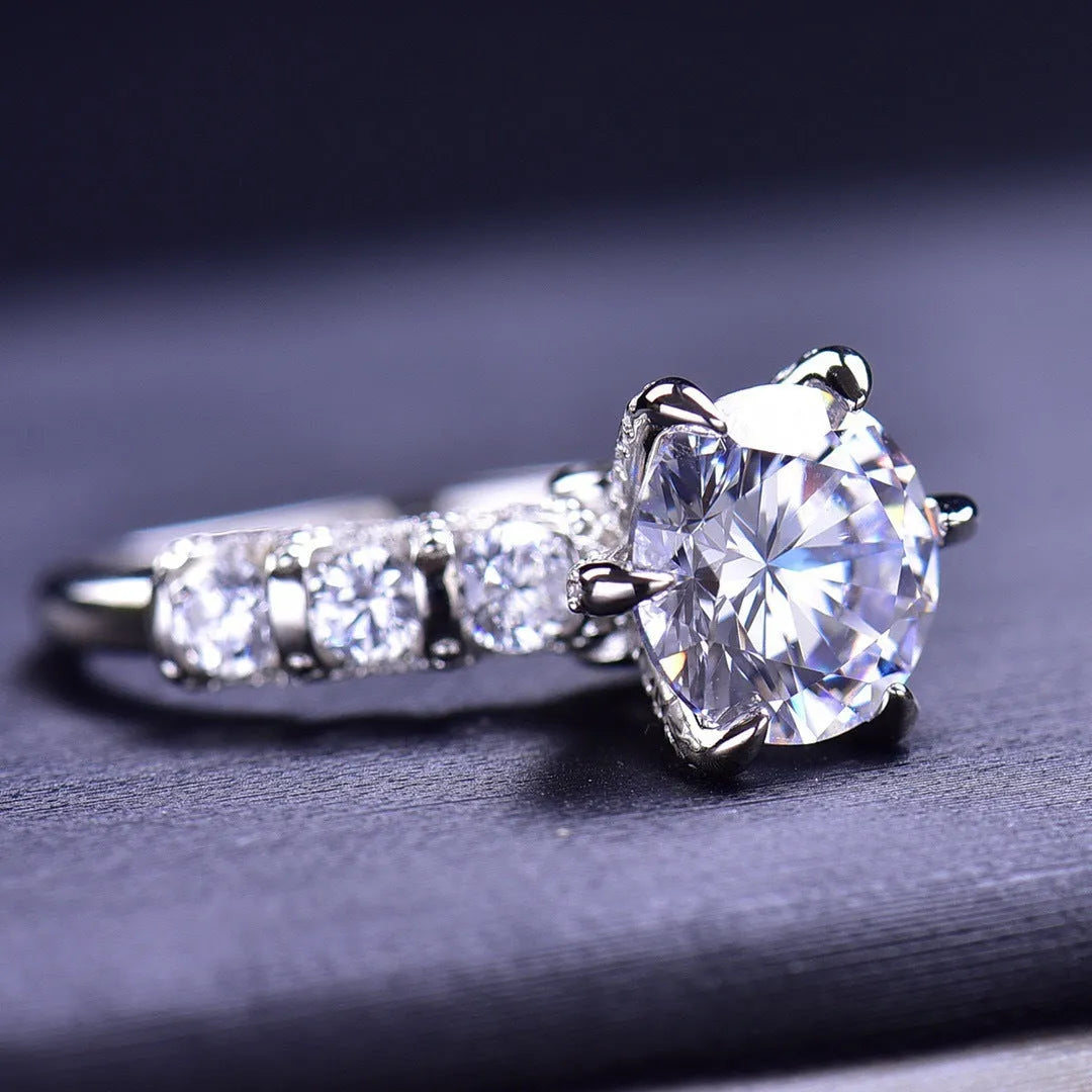 Vv- The Stellar Legacy Collection - Moissanite: 1893 Arizona Meteorite, Celestially Surpassing Diamonds Ring - vannveld