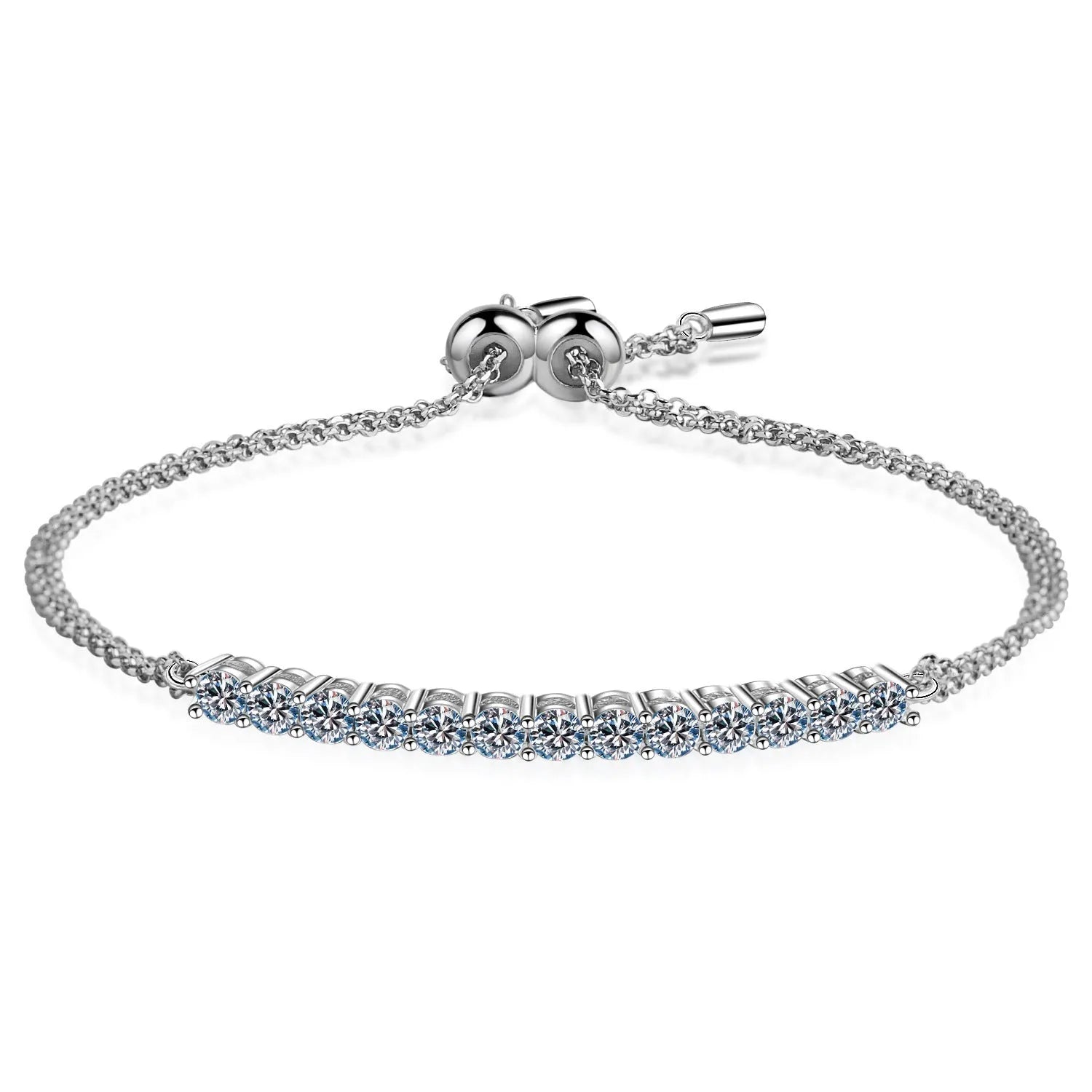 Vv- The Stellar Legacy Collection - Moissanite: 1893 Nobel Discovery Meets Space-Age Sterling Silver Bracelet - vannveld