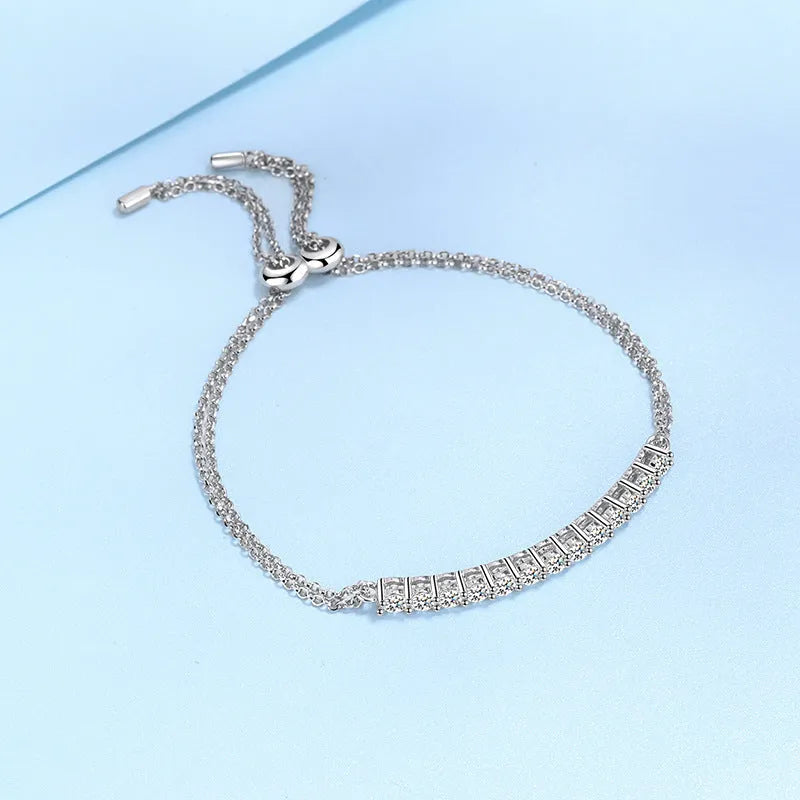 Vv- The Stellar Legacy Collection - Moissanite: 1893 Nobel Discovery Meets Space-Age Sterling Silver Bracelet - vannveld