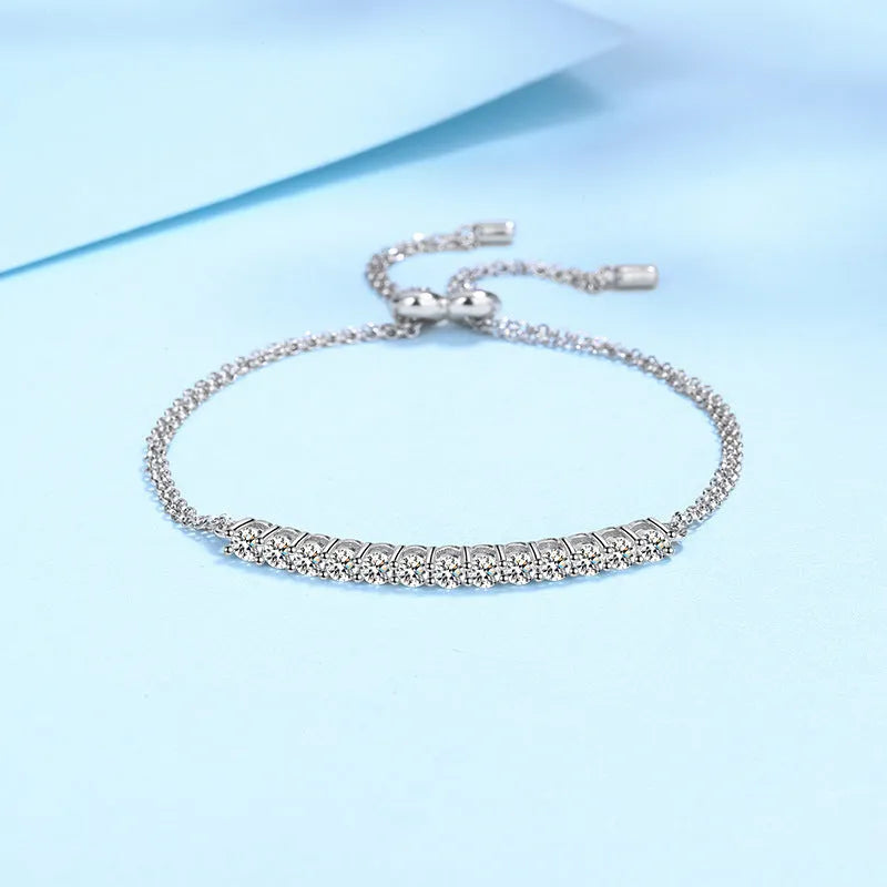 Vv- The Stellar Legacy Collection - Moissanite: 1893 Nobel Discovery Meets Space-Age Sterling Silver Bracelet - vannveld