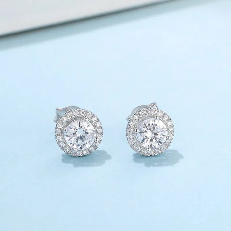 Vv- The Stellar Legacy Collection - Moissanite: Space Age Brilliance Meets Celestial Fire Silver Earrings - vannveld