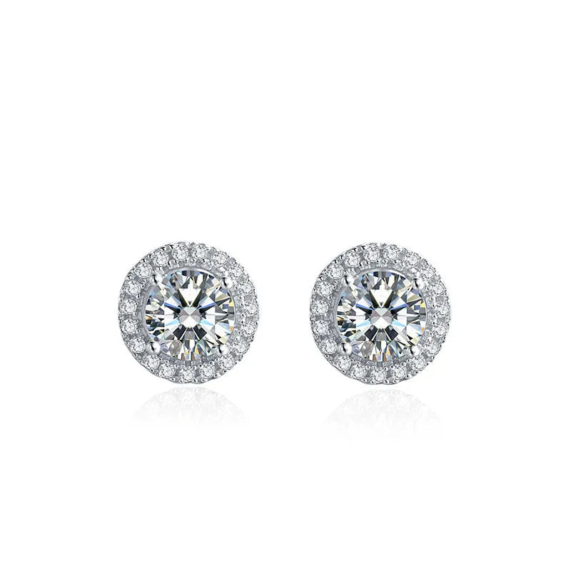 Vv- The Stellar Legacy Collection - Moissanite: Space Age Brilliance Meets Celestial Fire Silver Earrings - vannveld