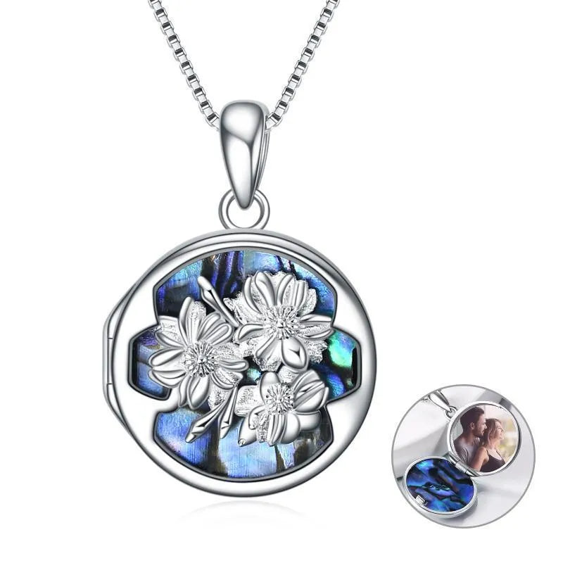 Vv- Union and Emancipation Collection: Blooming Freedom Locket - Civil War Era Sterling Silver Photo Pendant - vannveld