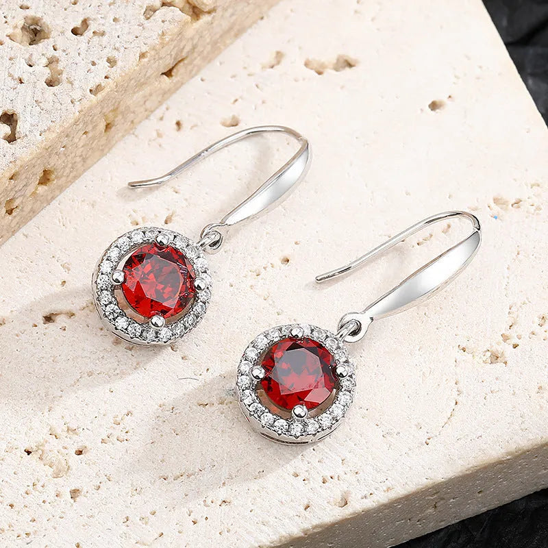 Vv- Union and Emancipation Collection: Crimson Liberty Earrings - S925 Silver Pendants - vannveld