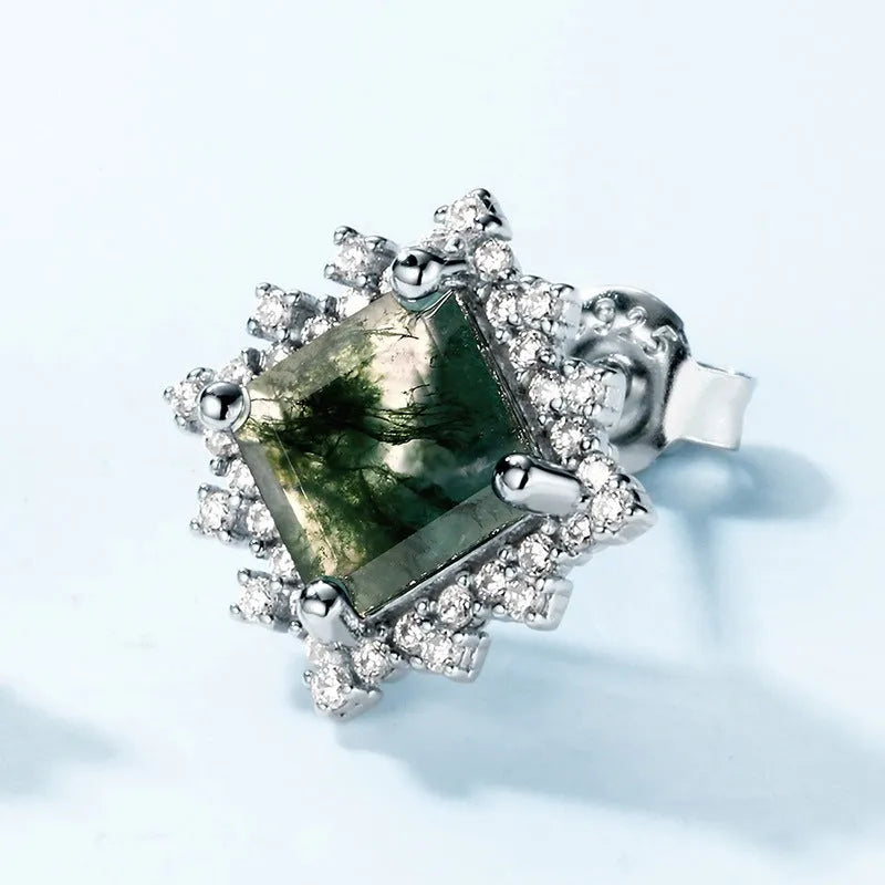 Vv- World War I and II - The Yanks Are Coming - Tribute Collection: Victory Garden-Inspired Natural Agate Stud Earrings, Honoring Home Front Heritage - vannveld